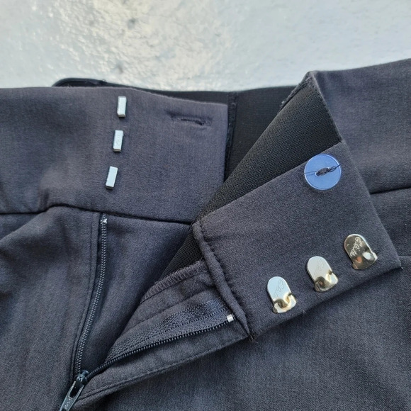 Apt 9 sz 4 Women's Trousers Slight Flare Grey Twill Wide Belted Stretch Waist - Picture 4 of 9